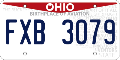 OH license plate FXB3079
