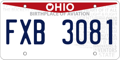 OH license plate FXB3081