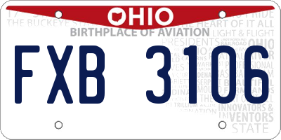 OH license plate FXB3106