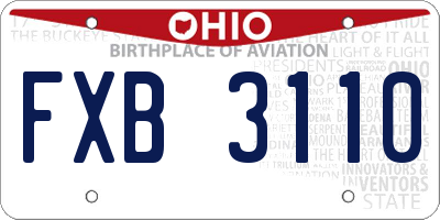 OH license plate FXB3110