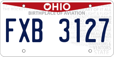 OH license plate FXB3127