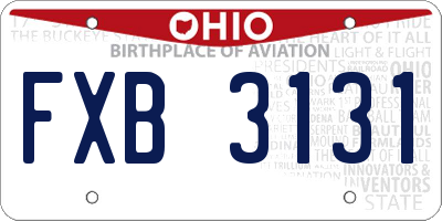 OH license plate FXB3131