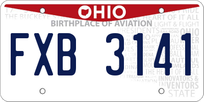 OH license plate FXB3141