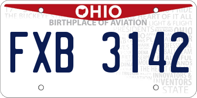 OH license plate FXB3142