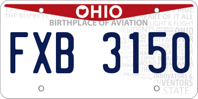 OH license plate FXB3150