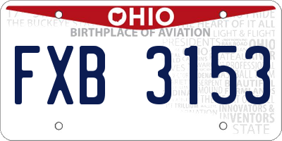OH license plate FXB3153
