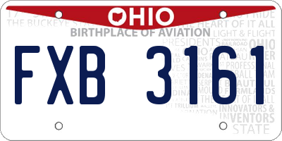 OH license plate FXB3161