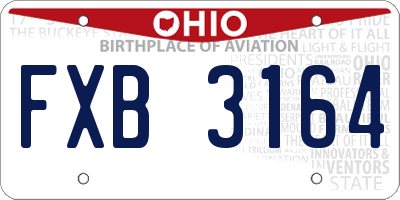 OH license plate FXB3164