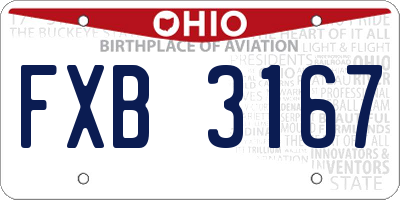 OH license plate FXB3167