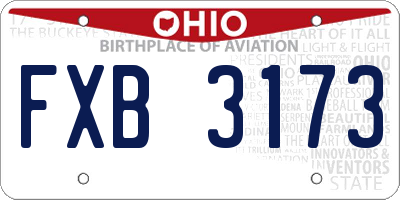 OH license plate FXB3173