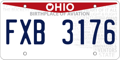 OH license plate FXB3176