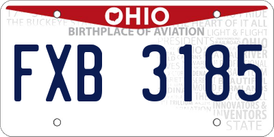 OH license plate FXB3185