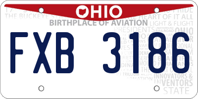 OH license plate FXB3186