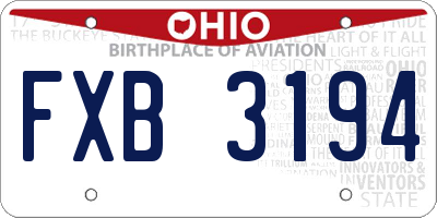 OH license plate FXB3194