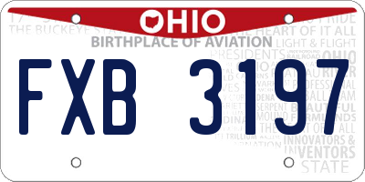 OH license plate FXB3197