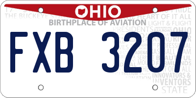 OH license plate FXB3207