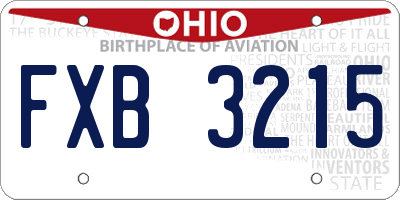 OH license plate FXB3215