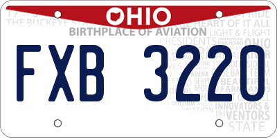 OH license plate FXB3220