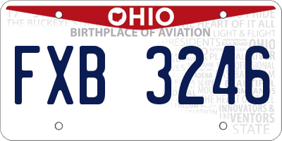 OH license plate FXB3246