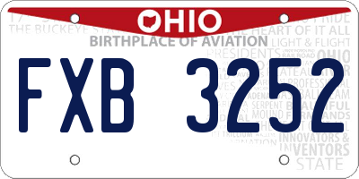 OH license plate FXB3252