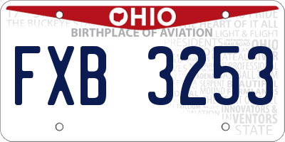 OH license plate FXB3253