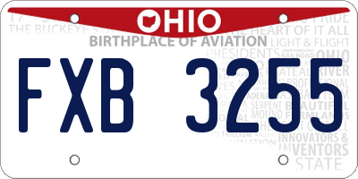 OH license plate FXB3255