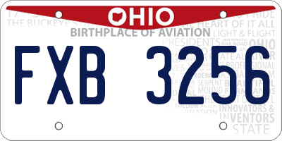 OH license plate FXB3256
