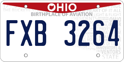 OH license plate FXB3264