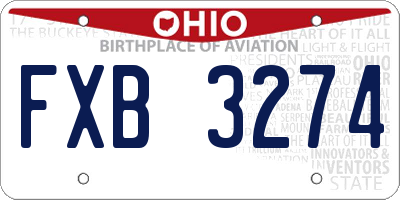 OH license plate FXB3274