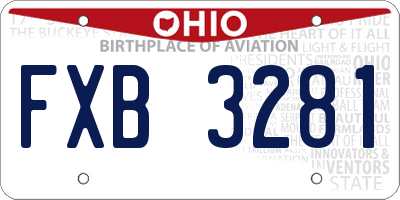 OH license plate FXB3281