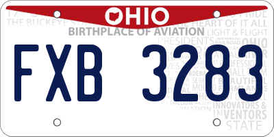 OH license plate FXB3283