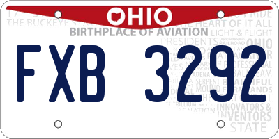 OH license plate FXB3292