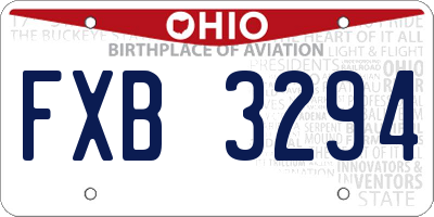 OH license plate FXB3294