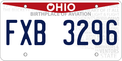 OH license plate FXB3296