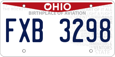 OH license plate FXB3298