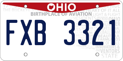 OH license plate FXB3321