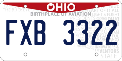 OH license plate FXB3322