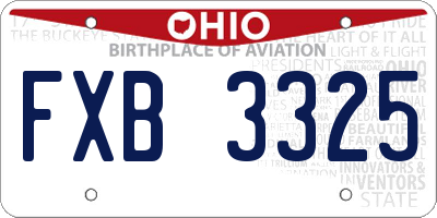 OH license plate FXB3325