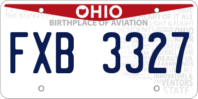 OH license plate FXB3327