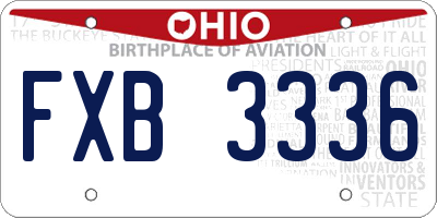 OH license plate FXB3336