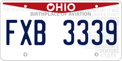 OH license plate FXB3339