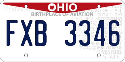OH license plate FXB3346