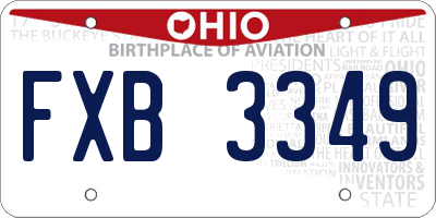 OH license plate FXB3349