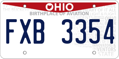 OH license plate FXB3354