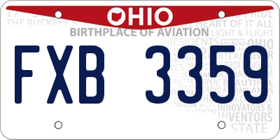 OH license plate FXB3359