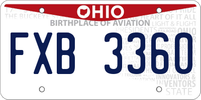 OH license plate FXB3360