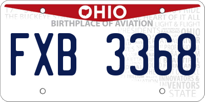 OH license plate FXB3368
