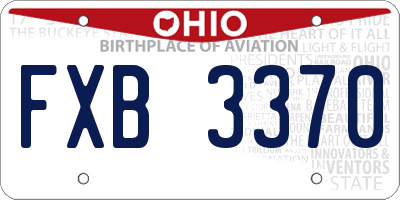 OH license plate FXB3370