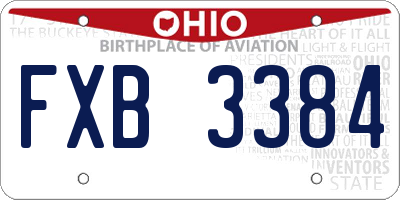 OH license plate FXB3384