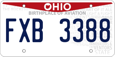 OH license plate FXB3388